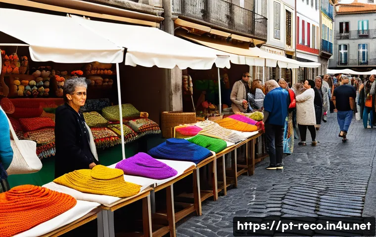 생태환경 관련 최신 뉴스와 동향 - A bustling and vibrant street market scene in Porto, Portugal, filled with people of diverse ages, a...